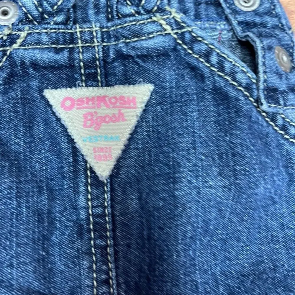 OshKosh B'gosh Bib Denim Shortalls Overalls Size 24 Months